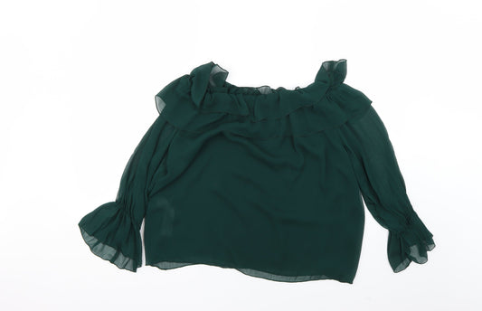 Zara Womens Green Basic Blouse Size S