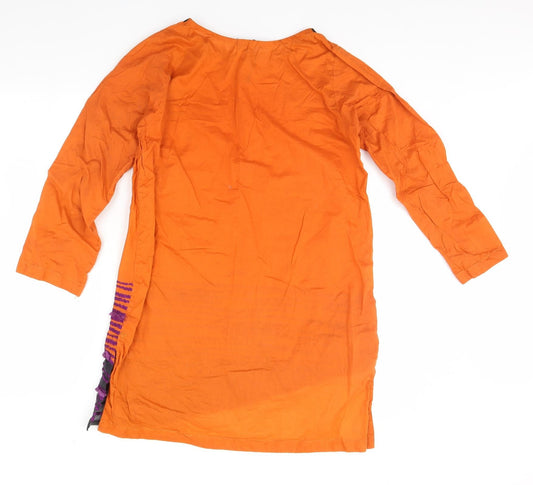 Preworn Womens Orange Basic Blouse Size S