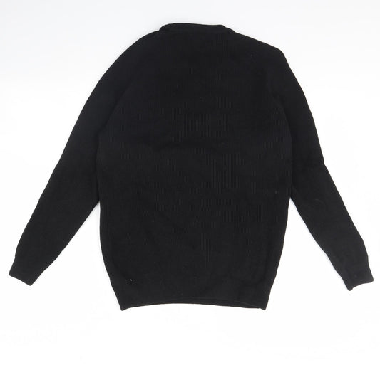 Easy Mens Black Pullover Jumper Size S