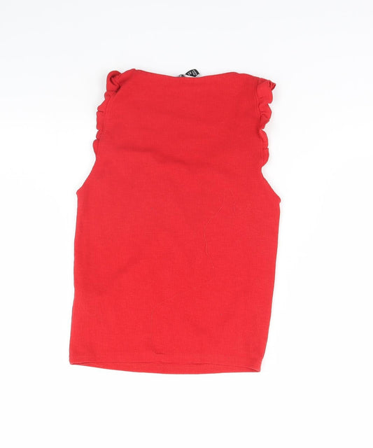 New Look Womens Red Basic Tank Size 10