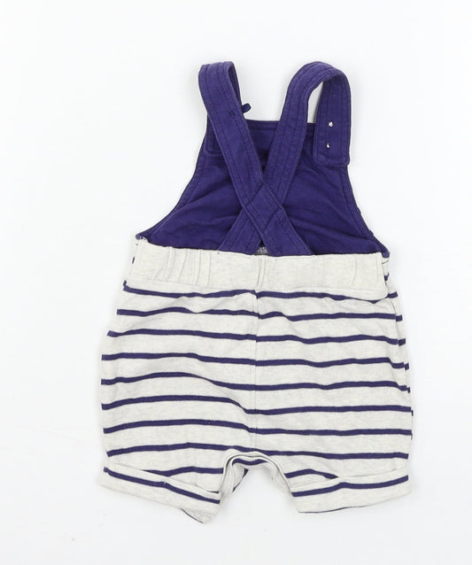 George Boys Beige Striped Jersey Dungaree Outfit/Set Size 0-3 Months - Bonjour