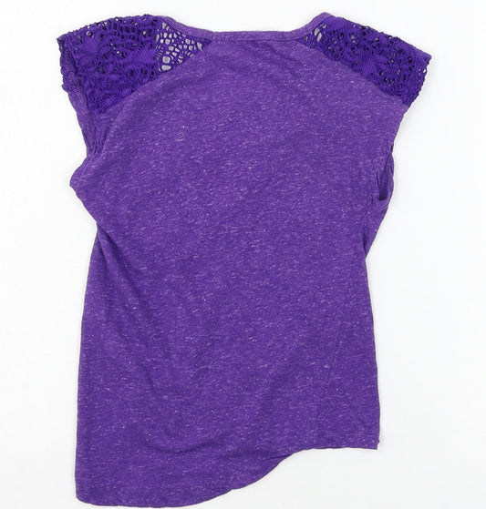 Long board Girls Purple Jersey Basic T-Shirt Size 9-10 Years