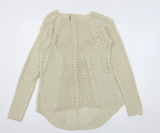 Papaya Womens Beige Knit Pullover Jumper Size 12