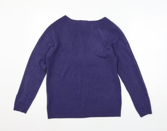 Essentials Womens Blue Knit Pullover Jumper Size 10
