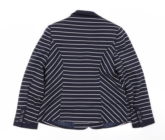 isle Womens Multicoloured Striped Jacket Blazer Size 12