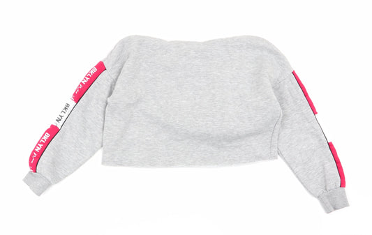 New Look Girls Grey Pullover Jumper Size 9 Years