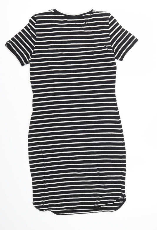 NOISY MAY Womens Black Striped Fit & Flare Size XS