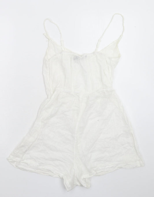 Boohoo Womens White Jumpsuit One-Piece Size 10 L3 in