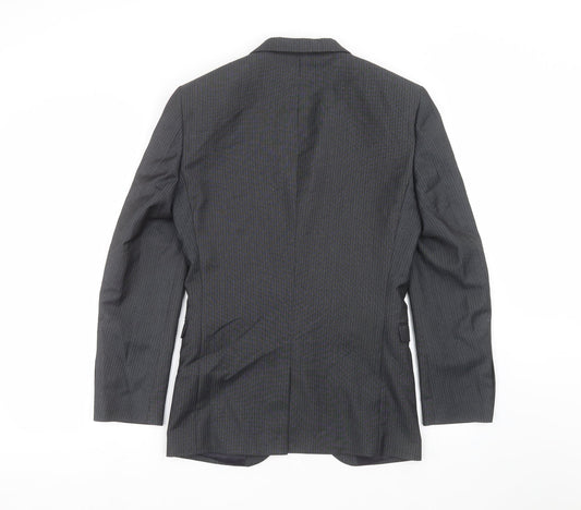 NEXT Mens Grey Striped Jacket Suit Jacket Size 34