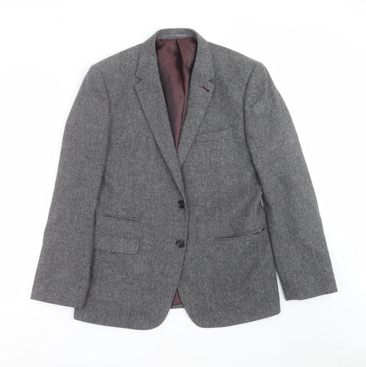 Fellini Mens Grey   Jacket Suit Jacket Size 40
