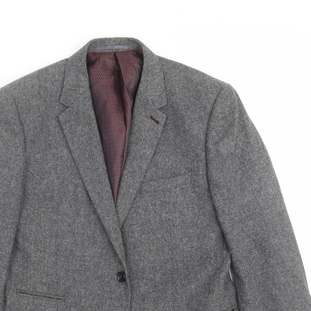 Fellini Mens Grey   Jacket Suit Jacket Size 40