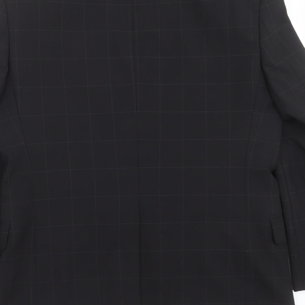 Marks and Spencer Mens Black Check Jacket Suit Jacket Size 36