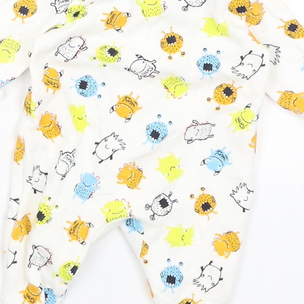 Primark Baby White Babygrow One-Piece Size Newborn - Monsters