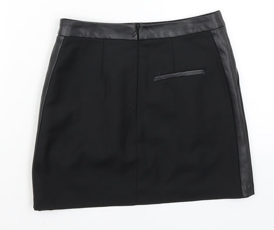 Topshop Womens Black A-Line Skirt Size 8