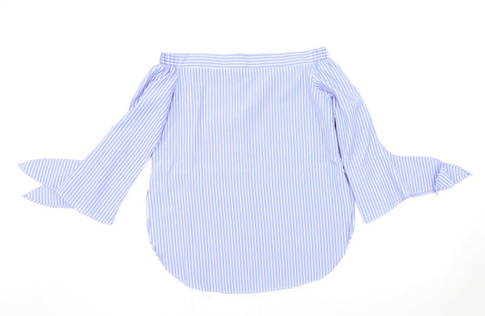 Parallel Lines Womens Blue Polka Dot Basic Blouse Size XS