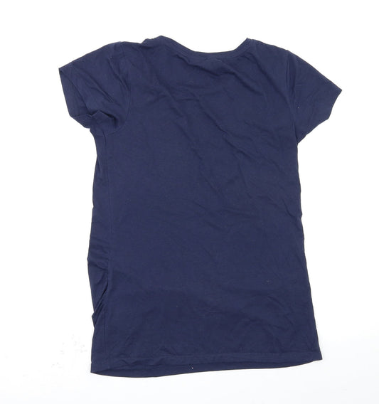 Peacocks Womens Blue Basic T-Shirt Size 10