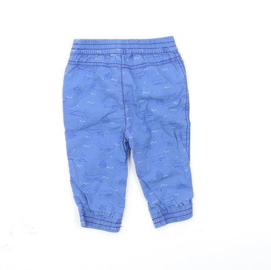 John Lewis Boys Blue Jogger Trousers Size 6-9 Months