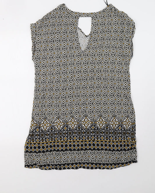 Matalan Womens Yellow Geometric A-Line Size 14