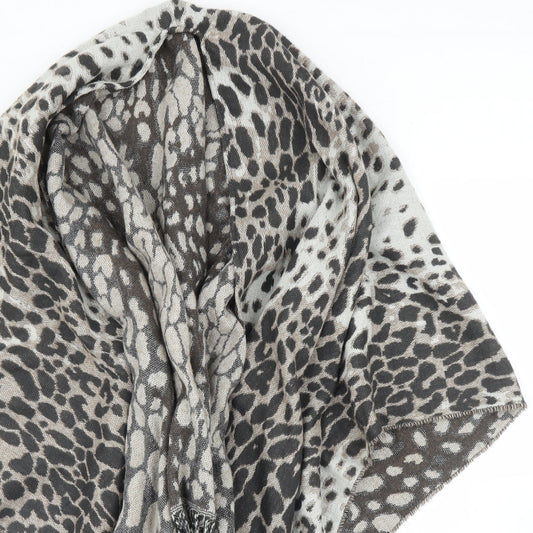Preworn Womens Beige Animal Print Cape Jumper One Size - Leopard print