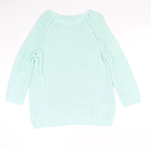H&M Womens Green Knit Pullover Jumper Size M