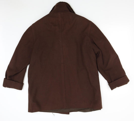 C&A Womens Brown Overcoat Coat Size 14