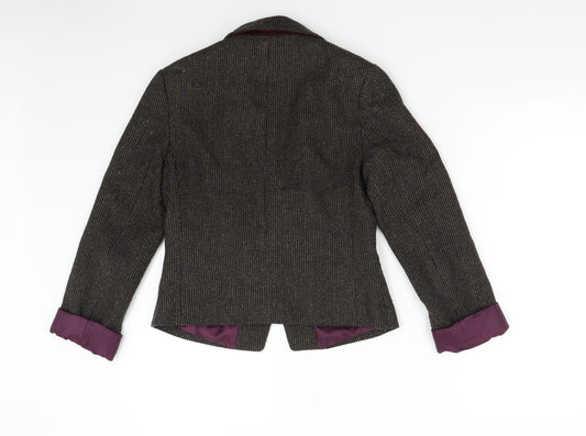 New Look Womens Multicoloured Tweed Jacket Blazer Size 10