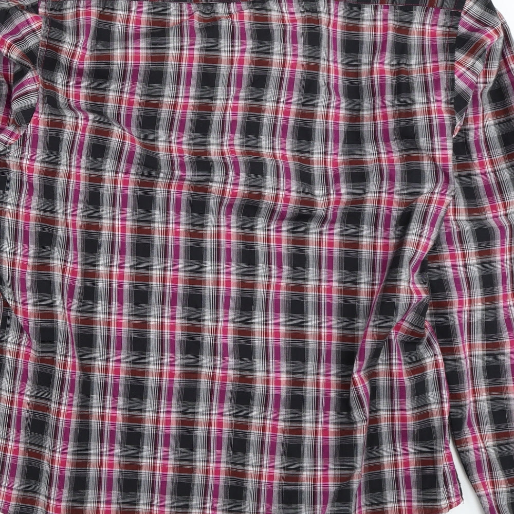 B-Line Mens Black Check Button-Up Size L