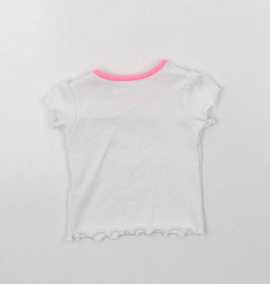 Primark Girls White Basic T-Shirt Size 0-3 Months - Be a rainbow