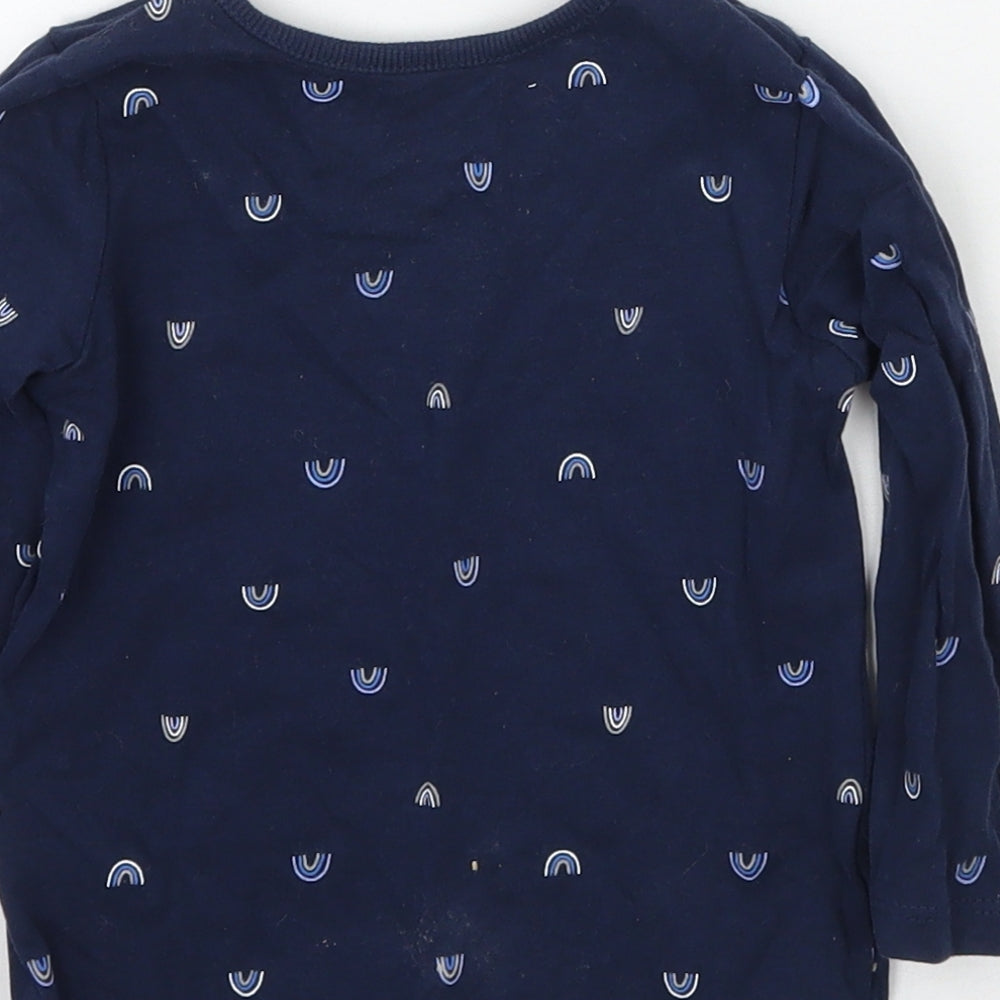 George Girls Blue Geometric Basic T-Shirt Size 9-12 Months