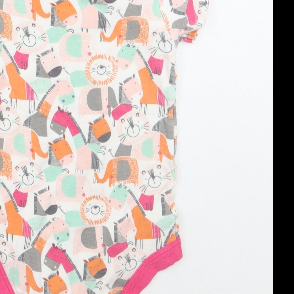 TU Baby White Animal Print Babygrow One-Piece Size 9-12 Months