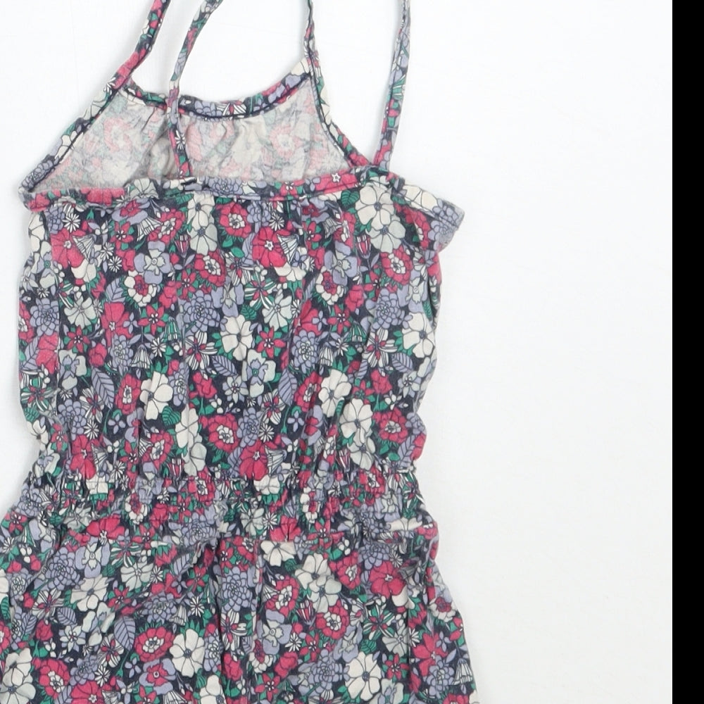 Gap Girls Blue Floral Romper One-Piece Size 9-12 Months