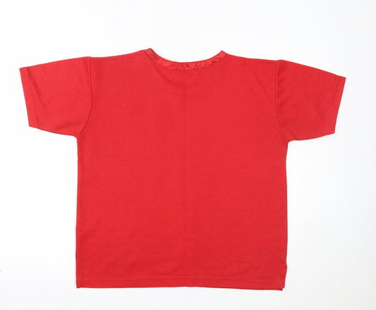 Design Essentials Womens Red Basic T-Shirt Size M