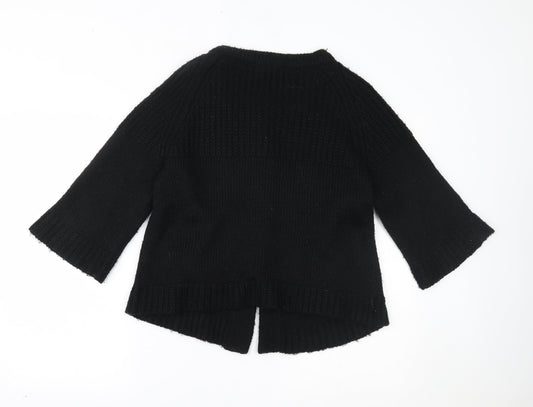 Silent Angels Womens Black Cardigan Jumper Size 16