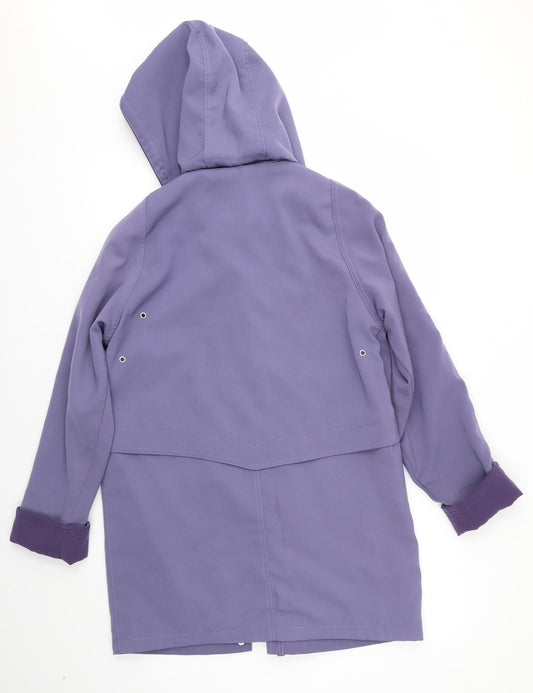 EWM Womens Purple Overcoat Coat Size 10