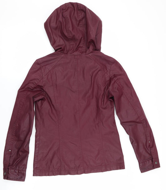 Coated Cloth Womens Purple Jacket Coat Size S - Faux Wax Look