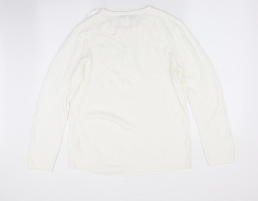 Vida Vi Womens Ivory Pullover Jumper Size XL