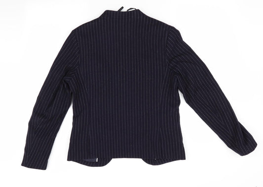 H&M Womens Blue Striped Jacket Size 10