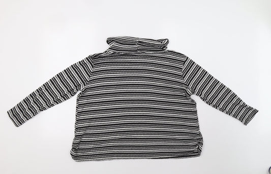 COIN 1804 Womens Black Striped Basic Blouse Size 2XL