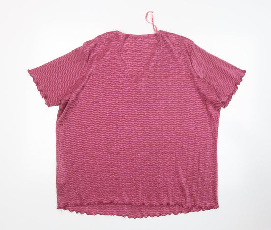 BM Womens Pink Basic Blouse Size XL
