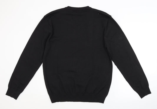 iclosam Mens Black Pullover Jumper Size L