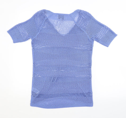 Papaya Womens Blue Basic Blouse Size 8