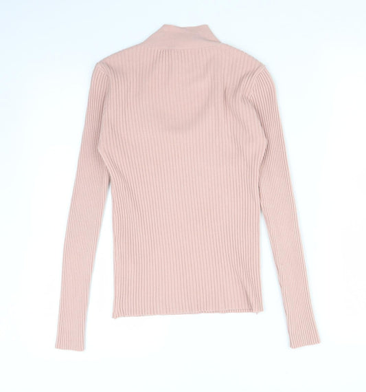 CHERRY KOKO Womens Pink Striped Basic T-Shirt Size M