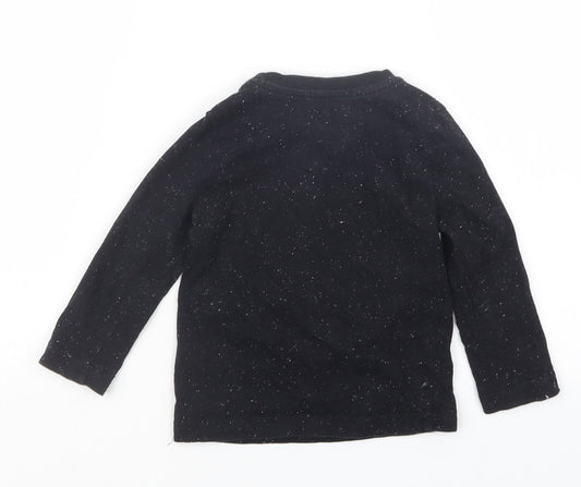 F&F Boys Black Geometric Babydoll Pyjama Top Size 18-24 Months