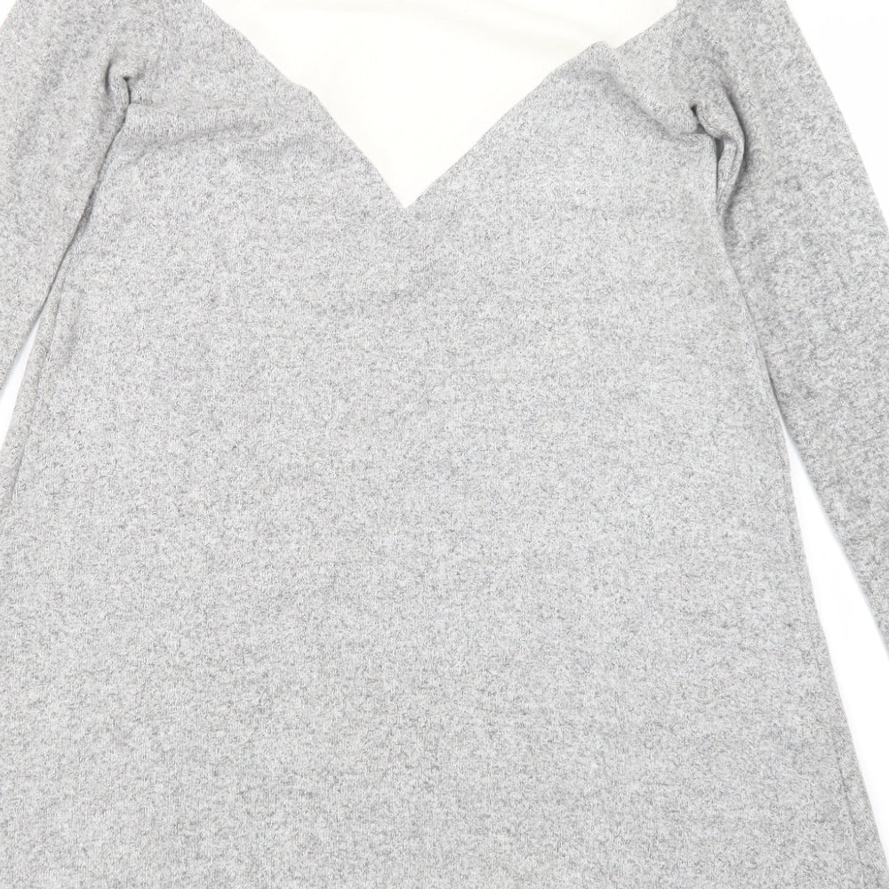 Stradivarius Womens Grey Jumper Dress Size S