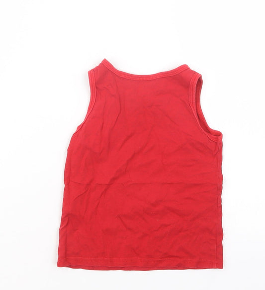 George Boys Red Basic T-Shirt Size 3-4 Years