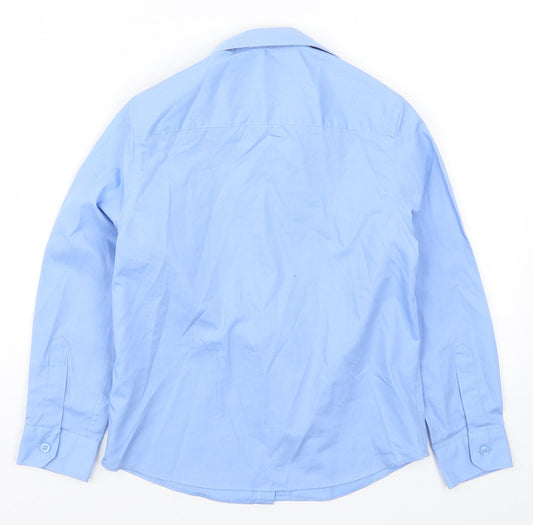 Marks and Spencer Boys Blue Basic Button-Up Size 8-9 Years