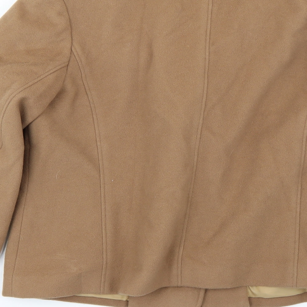 Marks and Spencer Womens Brown Overcoat Coat Size 14