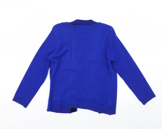 g laxy Womens Blue Polka Dot Pullover Jumper Size S