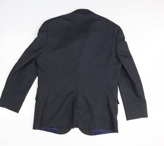 Preworn Mens Grey Rayon Jacket Blazer Size 42 - Shoulder Pads