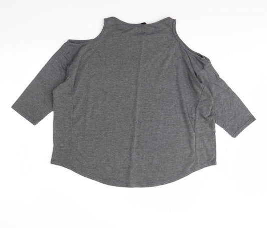Boohoo Womens Grey Basic Blouse Size 10